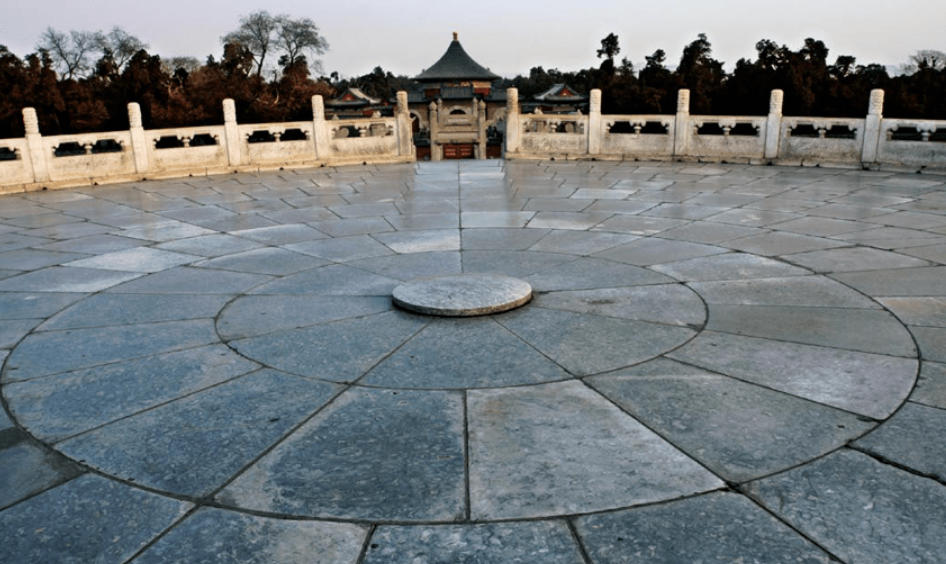 天坛皇穹宇全景与对话石位置示意